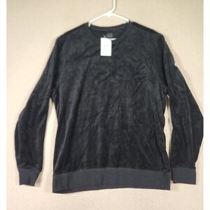 14th‎ & Union Sweater Mens Large L Pullover Velvet Cotton Blend Black NWT